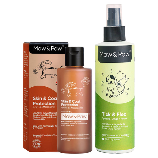 Ayurvedic Massage Oil 100 ML + Tick & Flea Spray 200 ML