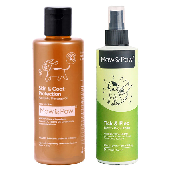 Ayurvedic Massage Oil 100 ML + Tick & Flea Spray 200 ML